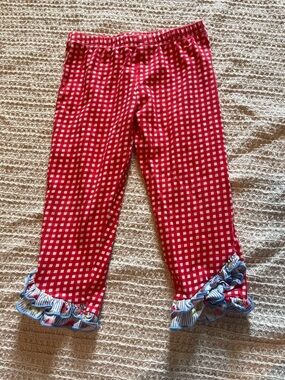 Mustard Pie Red, Blue and White Gingham Capri Pants Size 4/5